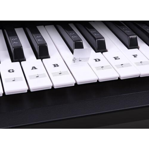 Piano Stickers for Keys Transparent Removable Kids and Beginners Piano Keyboard Stickers Full Set for 49/61/88 Keyboards