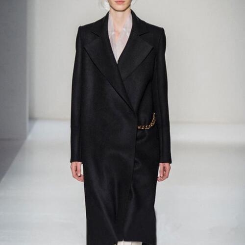 New Winter Women Woolen Cashmere Long Coat Maxi Female Overcoat femme