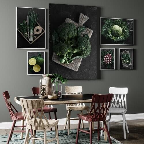 Broccoli Green Pepper Carrot Lemon Poster Wall Art Vegetable Canvas Painting Home Decor Kitchen Restaurant Decorative Pictures