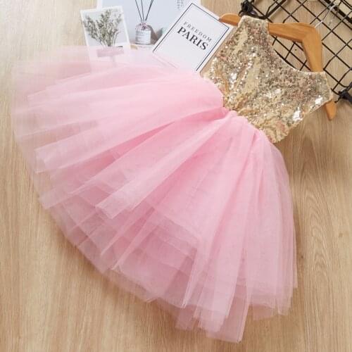Girls Sequined Sleeveless Backless Tutu Princess Dress Toddler Clothes Kids Dresses for Girls Flower Dresses korean baby clothes