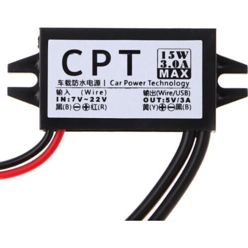 DC Converter 12V To 5V 3A Double 2 USB To Auto Power Regulator Voltage Step Down