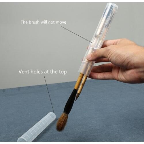 Plastic simple pen holder, easy to carry, brush protector, watercolor pen holder, protective brush, portable, students,practical