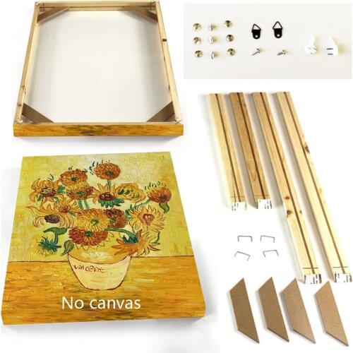 Muzagroo Art Natural Wood Frame for Canvas Painting DIY Frame for Canvas Wall Art