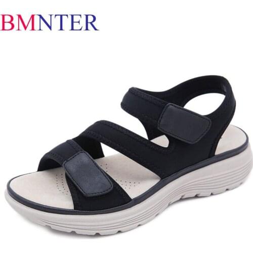 BMNTER2021 Summer Shoes Women Retro Women beach sandals round head slope comfortable light sandals women casual shoes