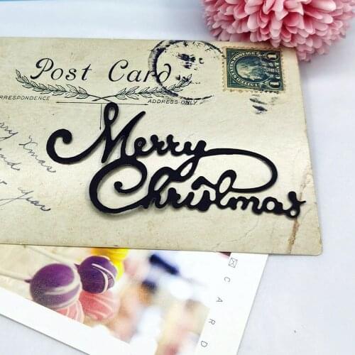 Merry Christmas Cut Dies Stencil For Etching Metal Scrapbooking Album Embossing Folders DIY Card Making Craft Greeting Mold