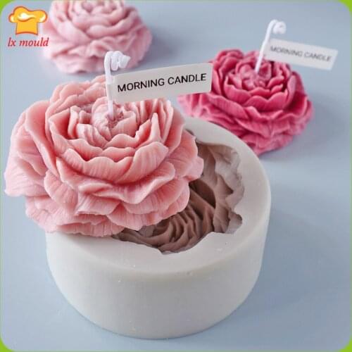 Aromatherapy Candle Molds Handmade Diy Aromatherapy silicone Mould Large Peony Soap Model Plaster Mold