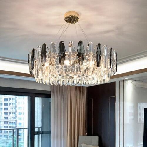 Nordic Pleated Crystal Glass Pendant Light Modern Kitchen Hanging Lights Bar Industrial Led Lamp Parlor Dining Living Room Decor