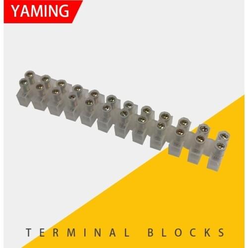 YM012 Wire Connector 10A DIN rail 12 Terminal blocks 24 screw connect holes universal quick connector 0.5-2.5 square
