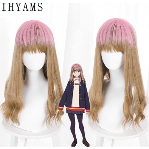 SSSS.DYNAZENON Yume Minami Wig anime DYNAZENON Cosplay Wig Gradient Light Pink to Brown Color Cos Props Synthetic Hair + Wig Cap
