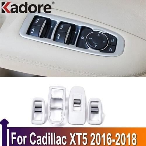 For Cadillac XT5 2016 2017 2018 ABS Matte Window Lift Switch Button Cover Trims Door Armrest Panel Frame Interior Accessories