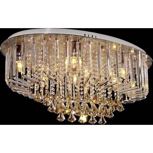 2018 Oval-shaped led ceiling lamp crystal modern style for living room dining room lighting