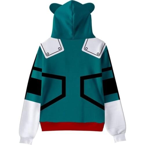 3D My HeroAcademia Cute Cat Ears Hoodies Sweatshirts Fashion Kids Hooded Casual Autumn Boys Girls Comic Pullovers Clothing