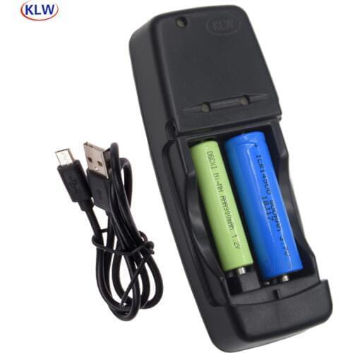 2 slots Smart USB Battery Charger for Rechargeable 1.2V AA AAA NiMh NiCd 3.7V Li-ion 14500 10440 16340 10340 battery charger