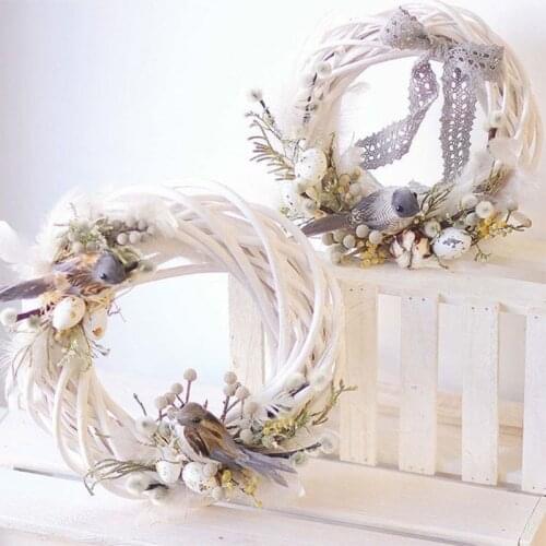 15-30cm DIY Hanging Wreath Rattan Wreath Wood Ring Hoop Door Hanging Craft Party Decorations Easter Wedding Wreaths