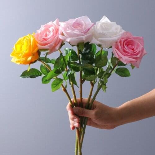 Rose High Quality Flower Colorful Artificial Plants for Home Indoor Hotel Decor Simulation Rose