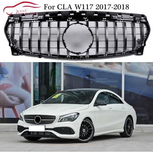 W117 GT R Grille Front Bumper GTR Grills for Mercedes CLA class C117 X117 CLA180 CLA200 CLA250 CLA45 AMG Grill 2017 2018
