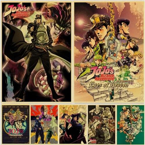 Japanese Animation Weekly Jump Manga JoJos Bizarre Adventure Retro Poster Kraft Paper Wall Art Picture of Decor The Room Props