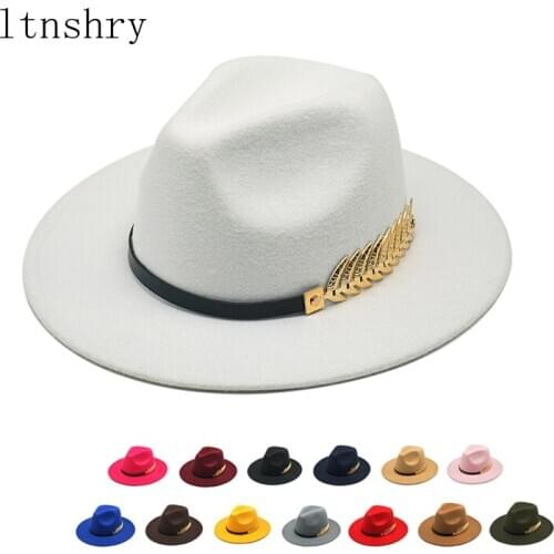Men Fedora Hats Special Felt Hatwith Belt Women Vintage Trilby Caps Wool Fedora Warm Jazz Hat Chapeau Femme feutre Panaman hat