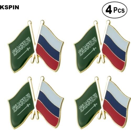 Saudi Arabia & Russia Friendship Flag Pin Lapel Pin Badge Brooch Icons 4pcs
