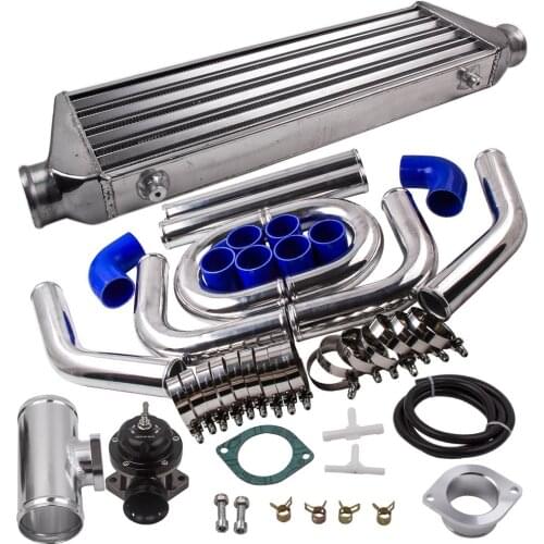 27x7x2.5 2.5" Intercooler & 64mm Piping & Silicon Hose &Type-S BOV & Flange Pipe