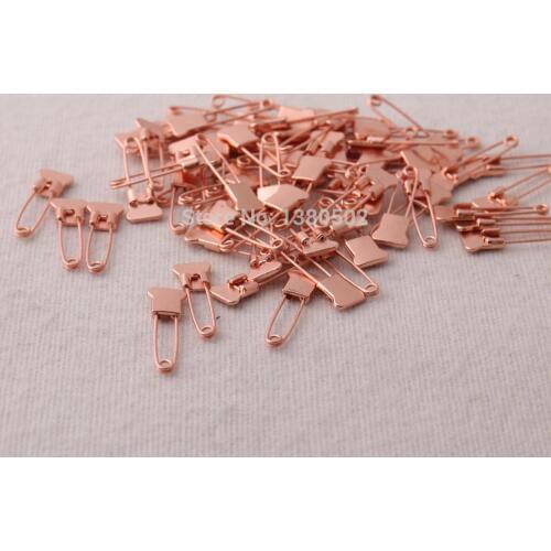 30Pcs /lot 25*8mm rose gold color Brooch metal safety pins garment accessories