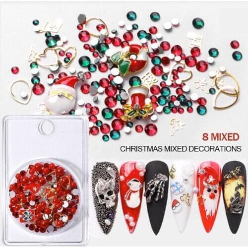 3D Nail Art Mixed Alloy Christmas Series Snowflake Christmas Halloween Ornaments Metal Snowflakes Flakes Nail Art Decor