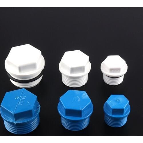 5pcs 1/2"3/4"1" PVC Male Thread Plug for Garden Irrigation Stop Water PVC End Cap Plug