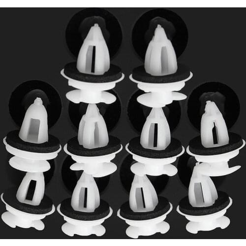 50pcs Auto White Car Door Retainer Plastic Clips For Toyota Lexus With Seal Ring Mouldings & Boot Lining Clips 3 mm