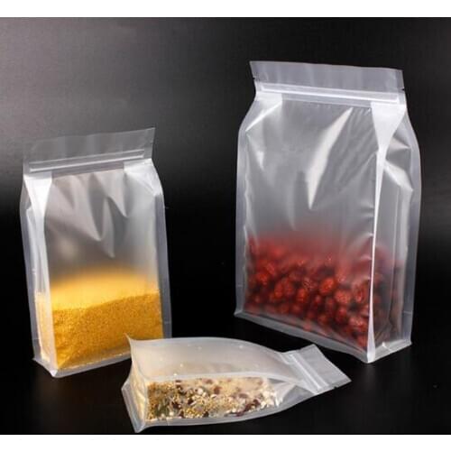 50pcs 3D Stand up Matt Plastic Ziplock Bag Frosted Translucent Coffee Snack Cookie Rice Package Bag Plastic Gift Bag