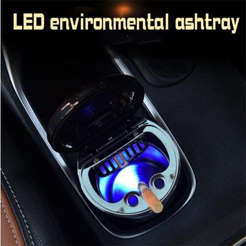 Car ashtray with LED lamp and compass