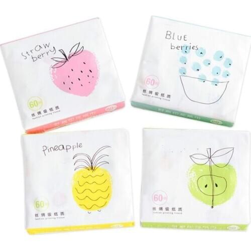 New 60 sheet fruit series printing paper pumping Cute and soft pumping facial tissue