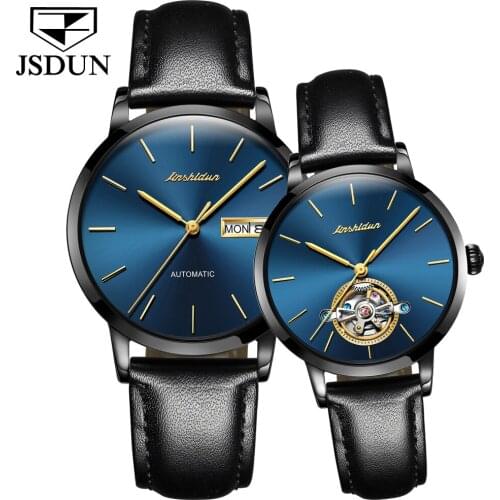 2021 JSDUN Lover Watches Top Brand Luxury Simple Couple Mechanical Watch Fashion Date Mens and Womens Luminous Watches 8812