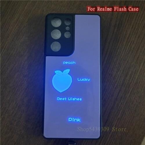 Personalized LED Light Flash Case For Realme GT 5G Realme 8 Pro X50 X2 8 5 7 6 Pro Q2 Pro V11 V13 V15 Lucky Peach Glass Case