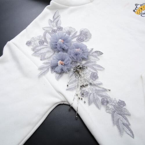 Floral Patches For Dress DIY Crafts Needlework Accessories Garments Clothing Embroidery Decor Lace Applique Patch New 2021