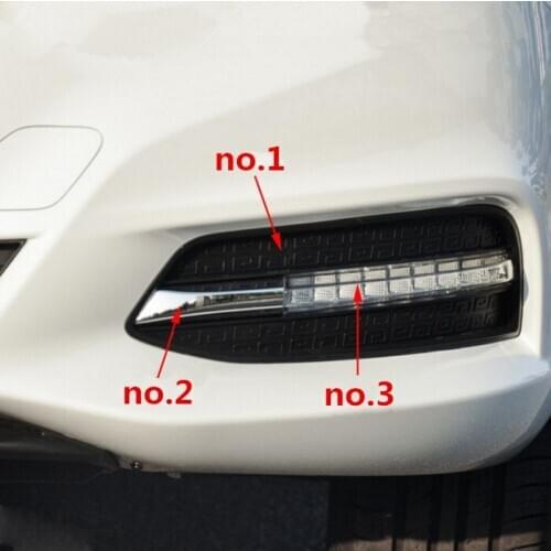 Daytime running light fog light cover abs chrome decoration strip for 2017 Geely Emgrand million