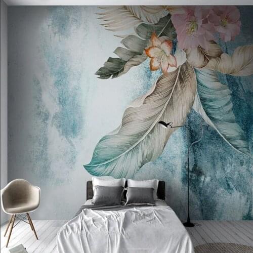 Custom Photo Wallpaper Modern Abstract Plant Leaf Creative Wall Cloth Colorful Leaves Pastoral Murals Living Room B edroom Decor