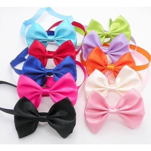 100pc/lot solid color Pet Dog Bow Ties Cute Neckties Collar Pet Puppy Dog Cat Ties Accessories Grooming Supplies LQ04