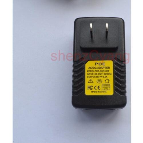 High Quality 1pcs 48V 0.5A Surveillance CCTV Security 48V 0.5A POE POE Injector Ethernet Adapter IP Camera Power Supply US Plug