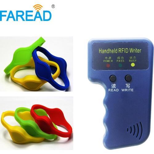 1pc copier writer +x100pcs Free shipping 125khz TK4100/EM4100/EM4305/T5577 RFID Wristband For Sauna bath center, amusement park