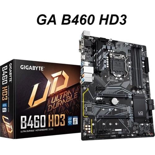 For GIGABYTE GA B460 HD3 Motherboard LGA 1200 DDR4 Desktop Mainboard 128GB PCI-E 3.0 M.2 HDMI-Compatible SATAIII New