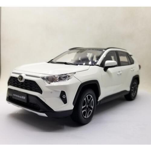 1:18 Diecast Model for Toyota RAV4 2020 White SUV Alloy Toy Car Miniature Collection Gifts RAV 4