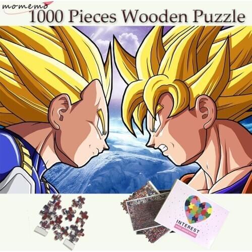 MOMEMO Cartoon Anime Wooden 1000 Pieces Puzzle Jigsaw Goku Vegeta Battle Puzzle Games Toys for Adults Kids Exercise Thinking Toy