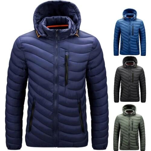 Waterproof Jacket Parkas Coat Men 2021 Winter Jacket Detachable Hat Long Sleeve Stand Collar Hooded Coat Men Slim Parkas Jacket