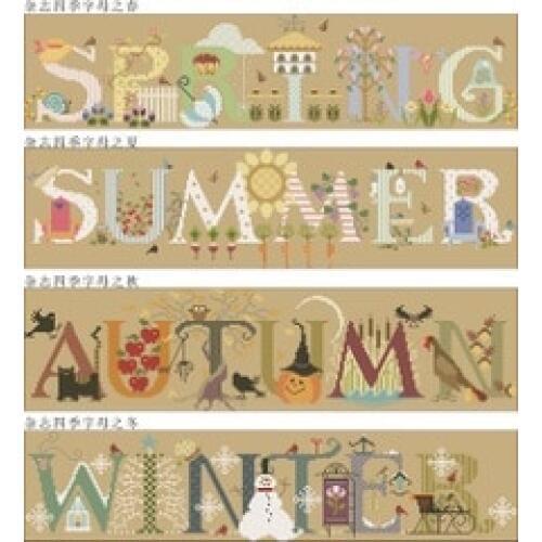 NN Counted Cross Stitch Kit Cross stitch RS cotton with cross stitch Haejbgqs Magazine - four seasons letters one photo only