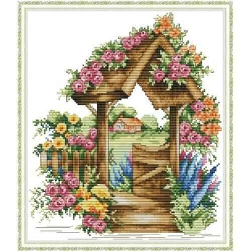 Gate of Wonderland cross stitch kit aida 14ct 11ct count printed canvas stitches embroidery DIY handmade needlework