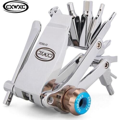 11 16 In 1 Bicycle Repair Tools Co2 Inflator Hex Allen Key Torx Wrench Screwdriver Cycling Tool Road Mtb Bike Multi Tool Kit Set