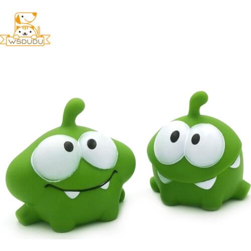 Cut Rope Frogs OM NOM Squeeze Mung Bean Monster Water Toys Novelty Gag Candy Games Animals Figure Children Rubber BB Voice Gifts
