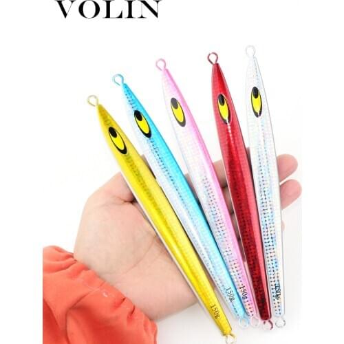 VOLIN NEW 1pc Jigging Metal Fishing Lure 120g 150g Hard Lure Luminous Artificial Bait 3D Eyes Bass Fishing Takle