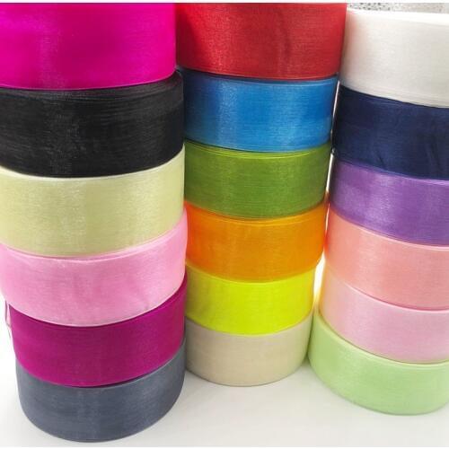 40mm Width 5 Meters/package Solid Color Organza Ribbons