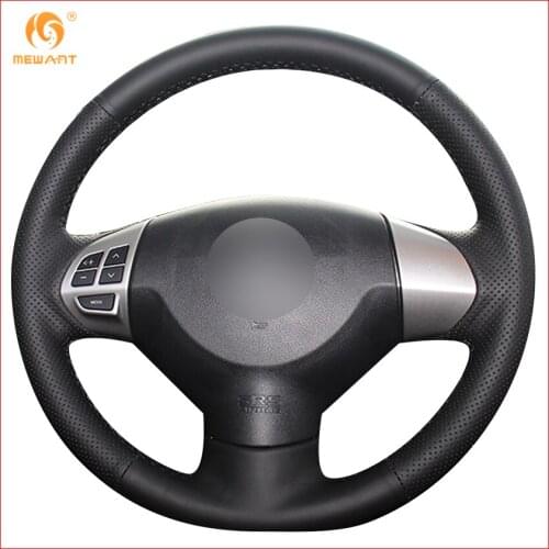 MEWANT Black Genuine Leather Car Steering Wheel Cover for Mitsubishi Lancer EX Outlander ASX Colt Pajero Sport Accessories Parts